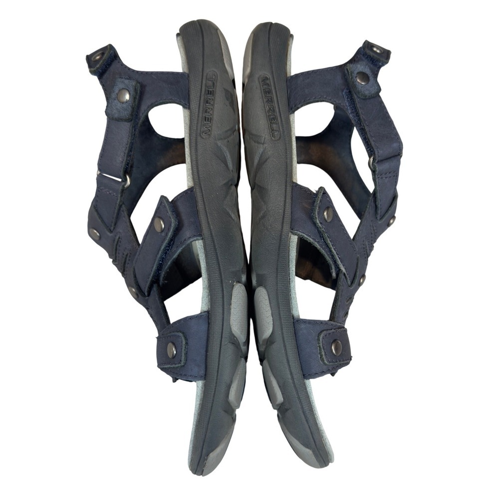Merrell Adhera Strap Sandals Womens 9 Blue Leather Studded Backstrap Comfort - Picture 4 of 9